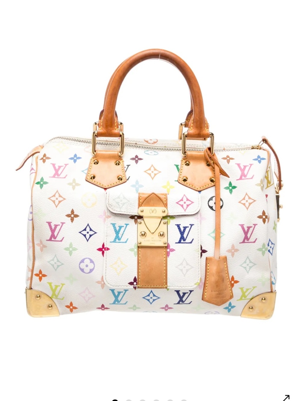Louis Vuitton White Multicolor Monogram Speedy Style Satchel
